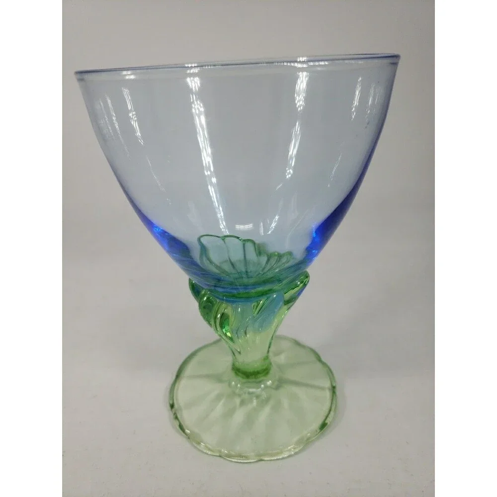 Bormioli Rocco Bahia Blue Green Stem Footed Parfait Sherbet Glass Replacement